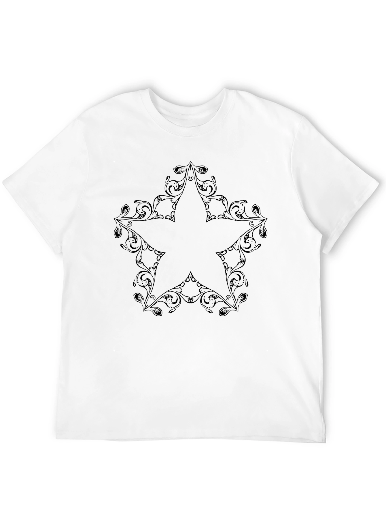 Floral Star Black Tee - Stylish Mens Apparel
