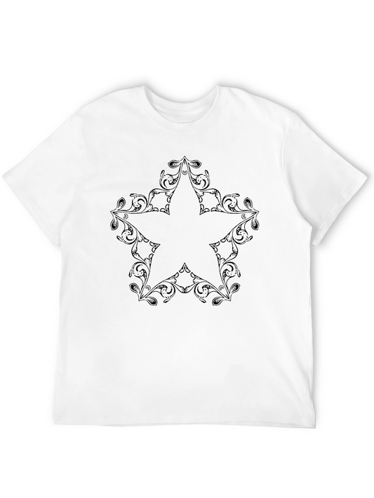 Floral Star Black Tee - Stylish Mens Apparel