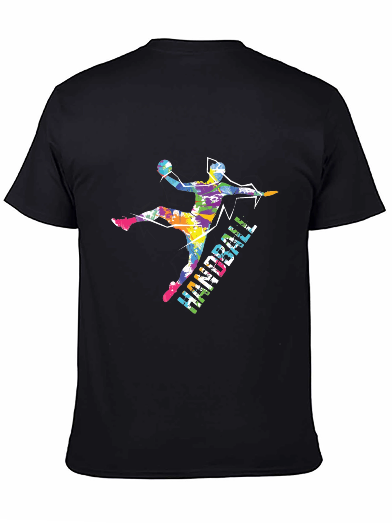 Handball Player Graphic T-Shirt - Black