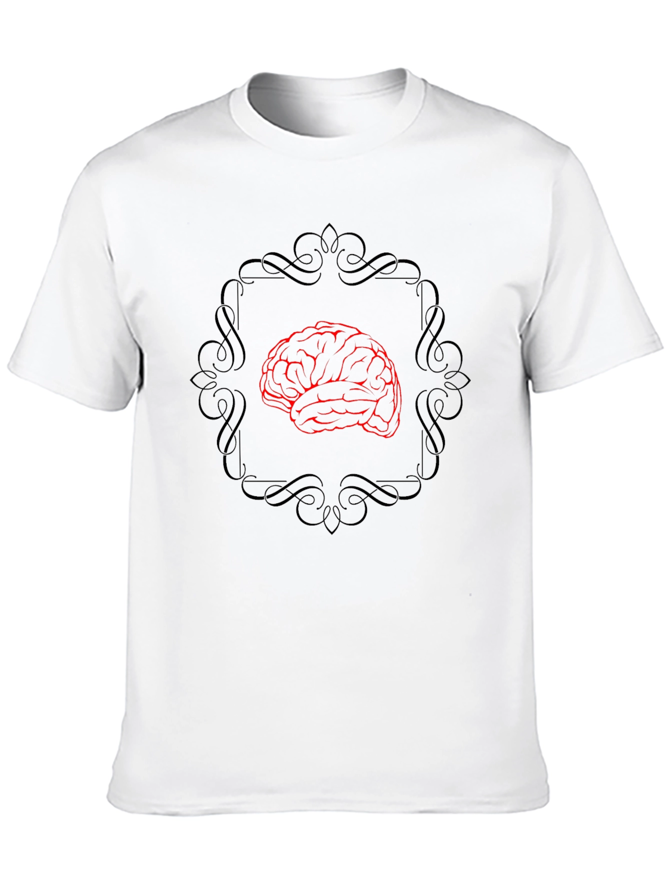 Brain Graphic Tee - Black Cotton T-Shirt