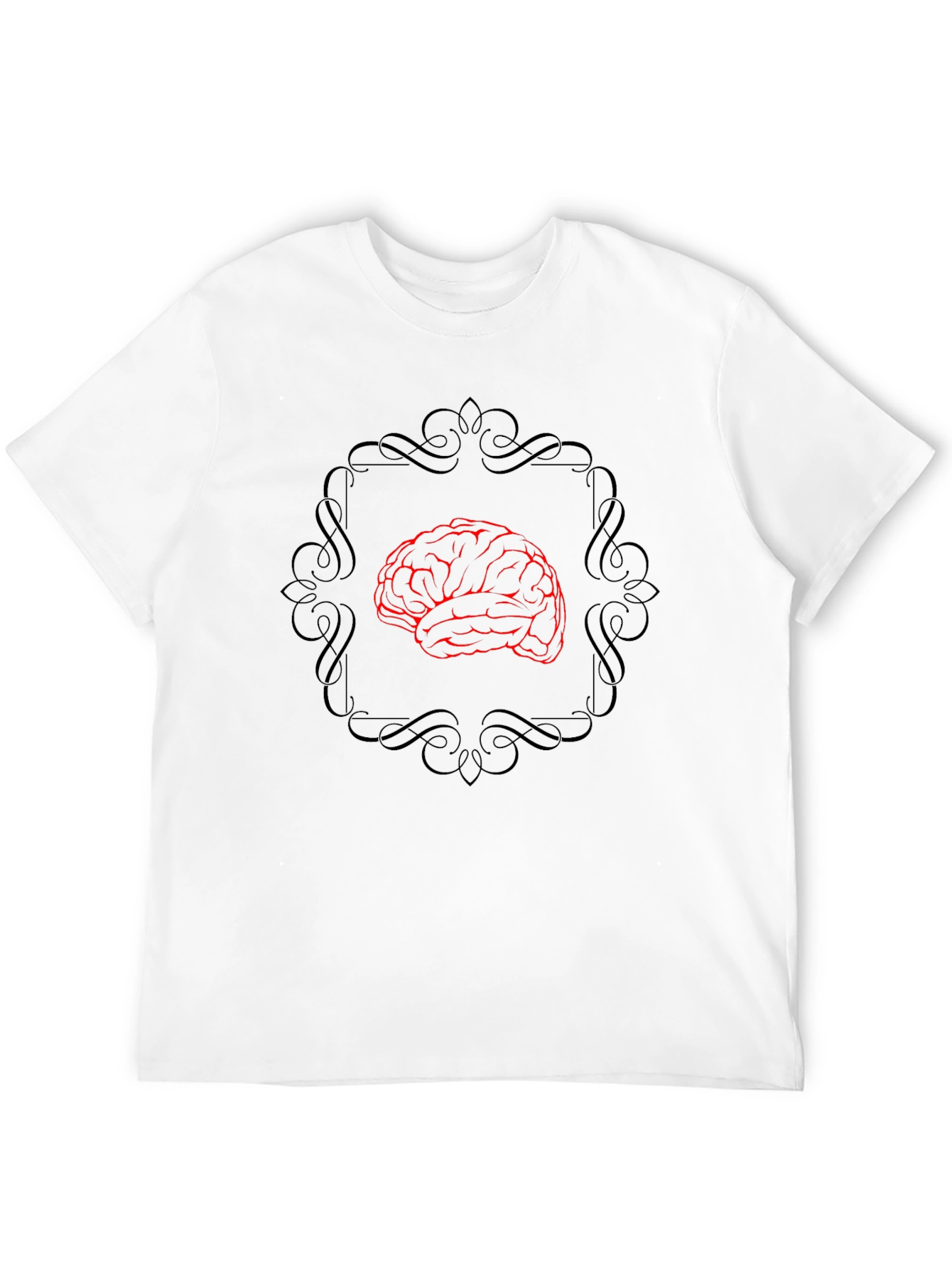 Brain Graphic Tee - Black Cotton T-Shirt