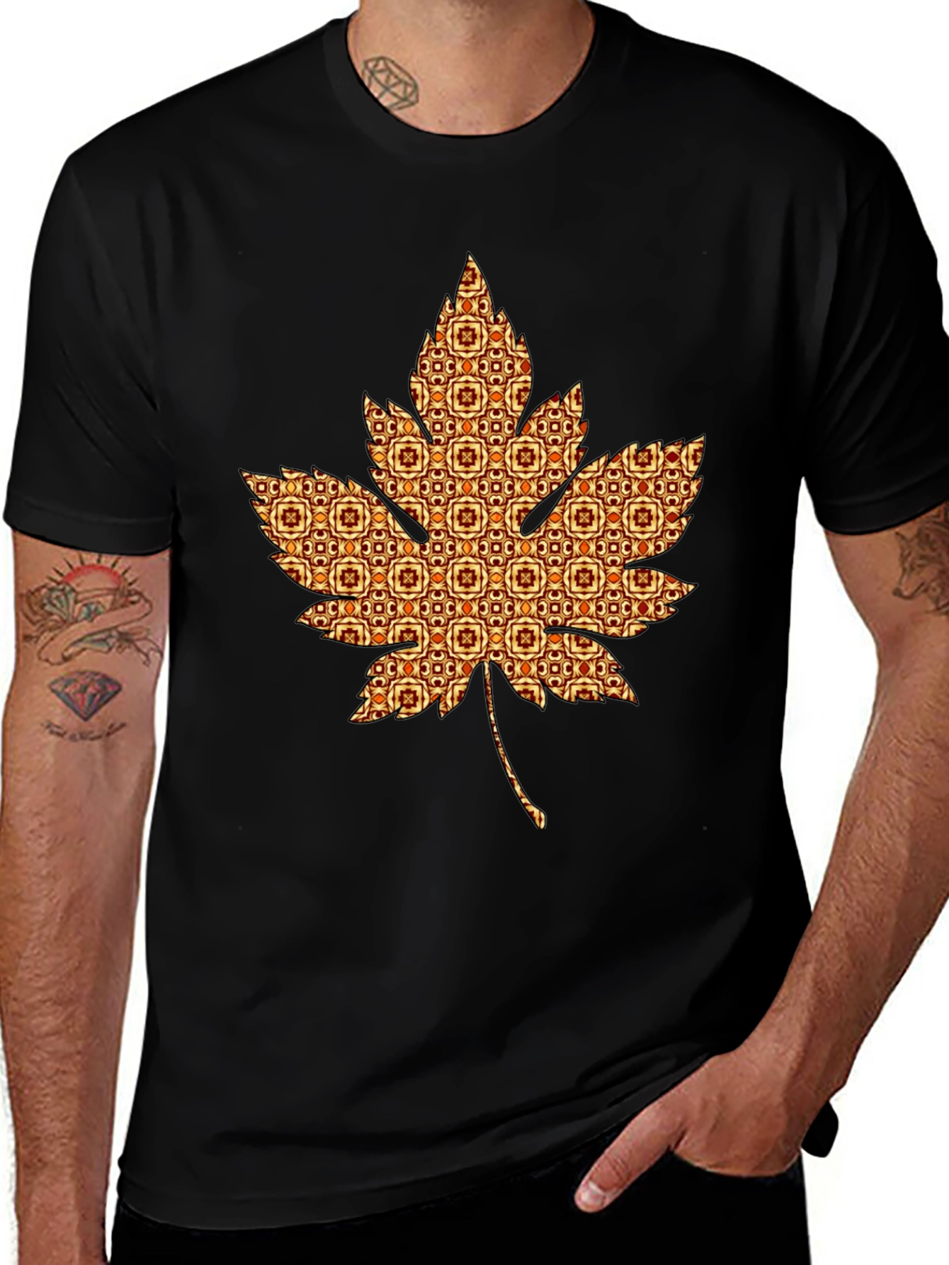 Stylish Maple Leaf Graphic Tee - Unique Autumn Design