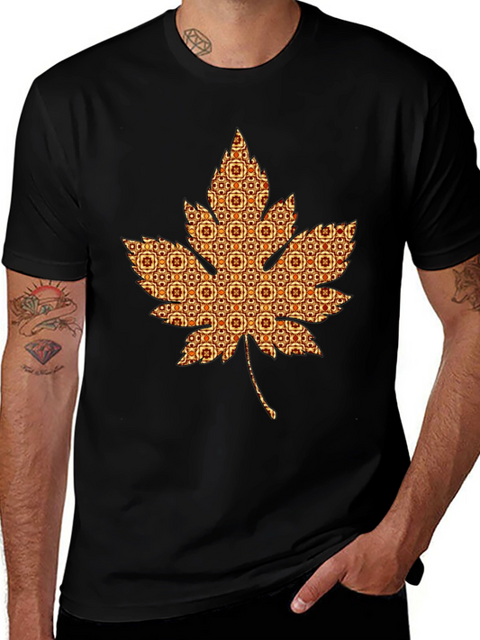 Stylish Maple Leaf Graphic Tee - Unique Autumn Design