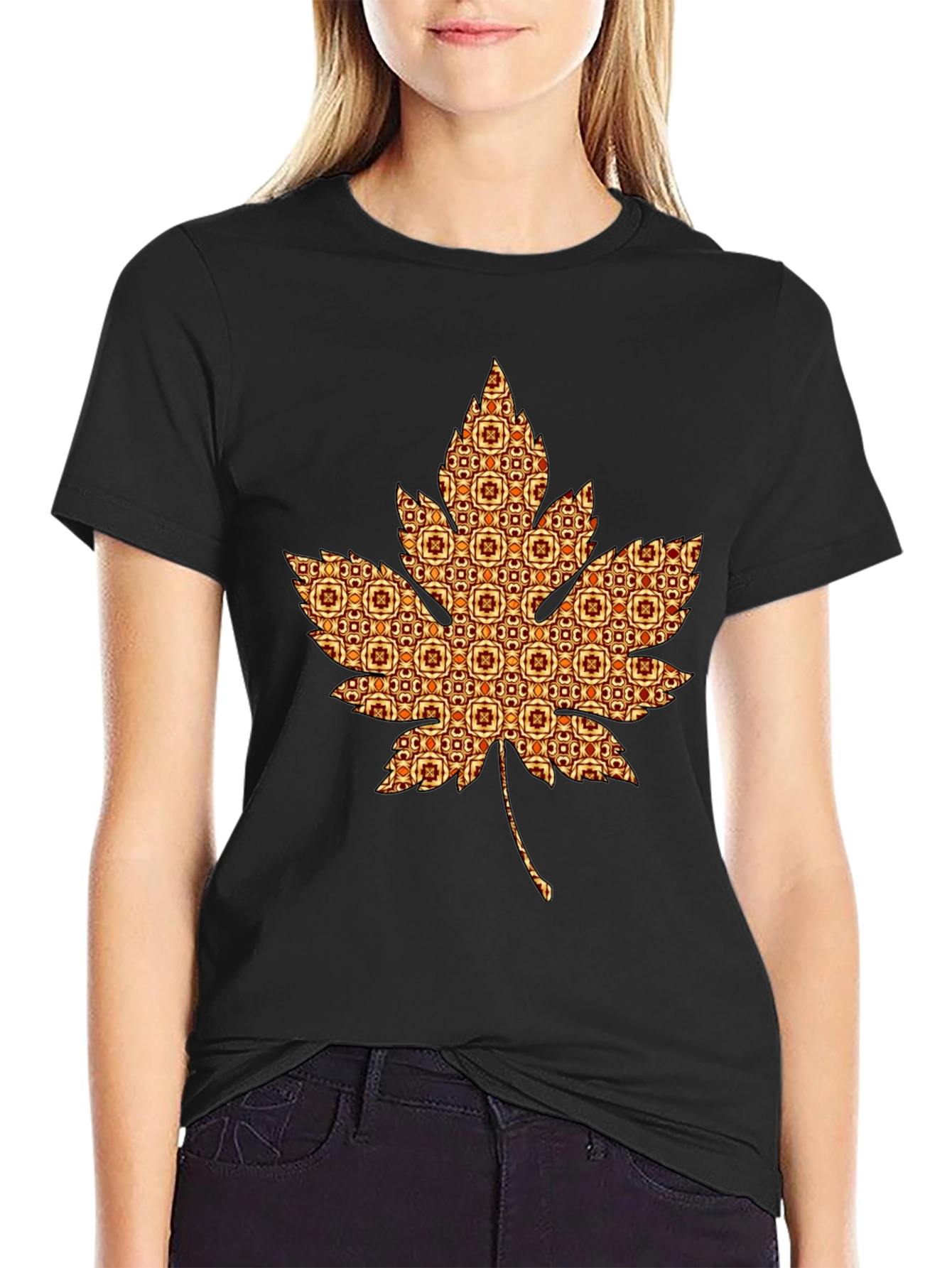 Stylish Maple Leaf Graphic Tee - Unique Autumn Design