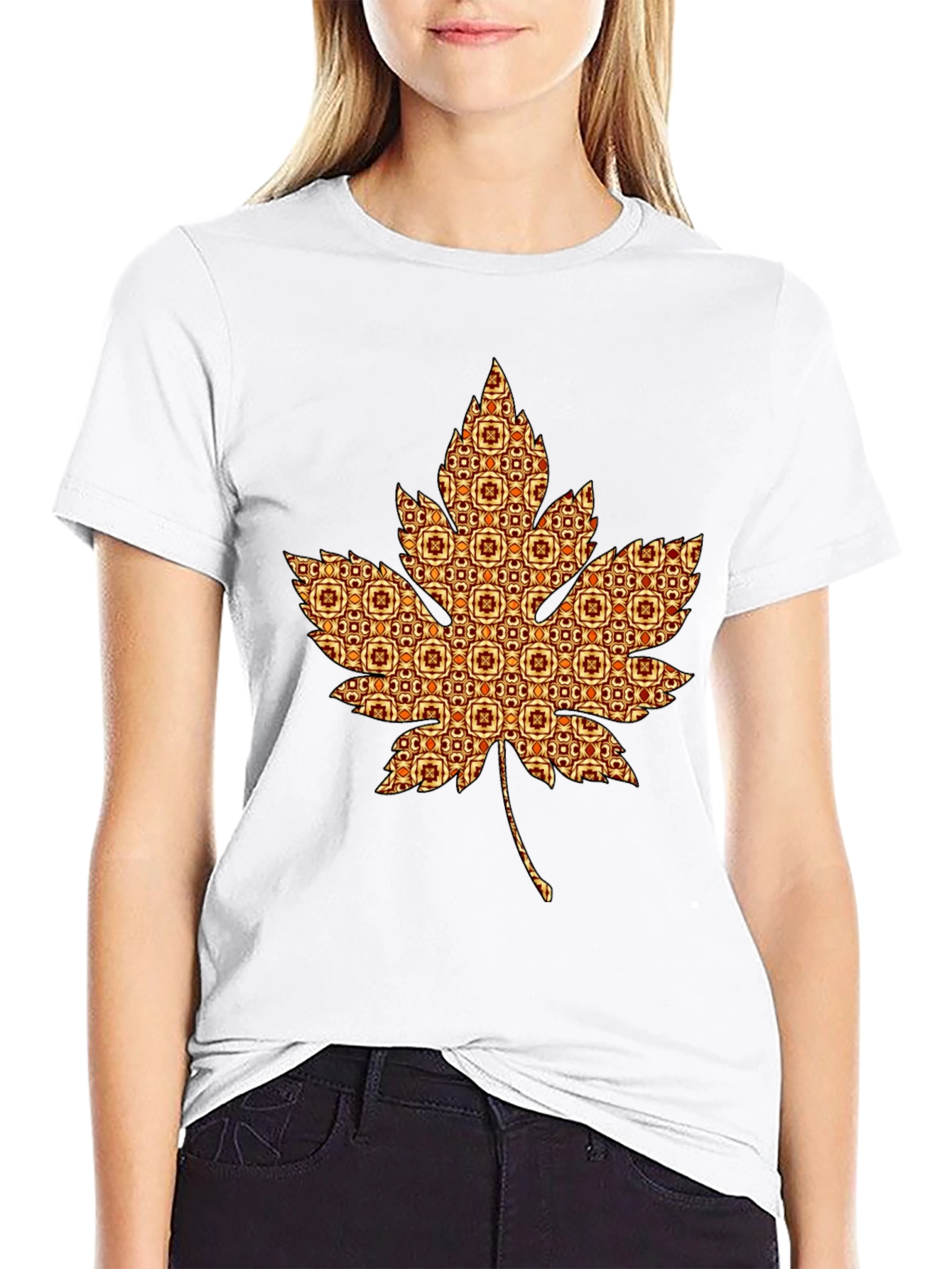 Stylish Maple Leaf Graphic Tee - Unique Autumn Design