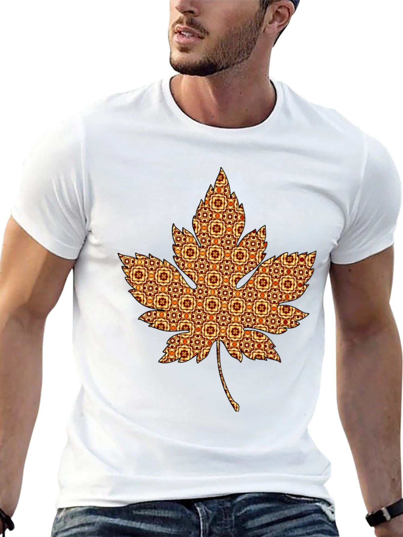 Stylish Maple Leaf Graphic Tee - Unique Autumn Design