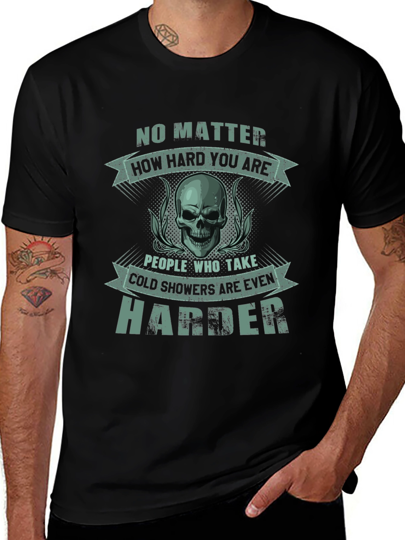 Harder Cold Shower Skull Graphic Tee