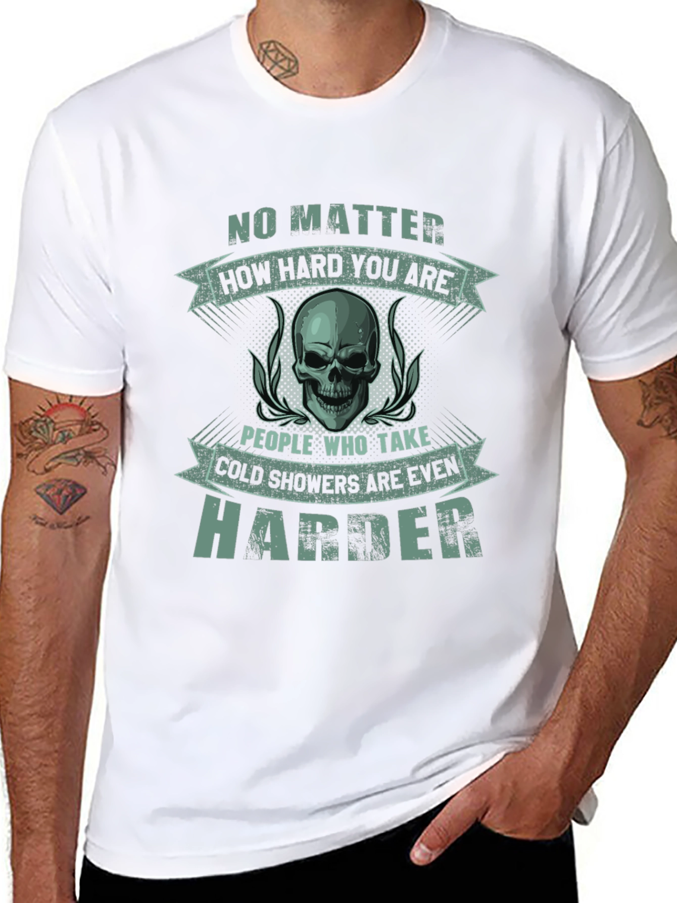 Harder Cold Shower Skull Graphic Tee