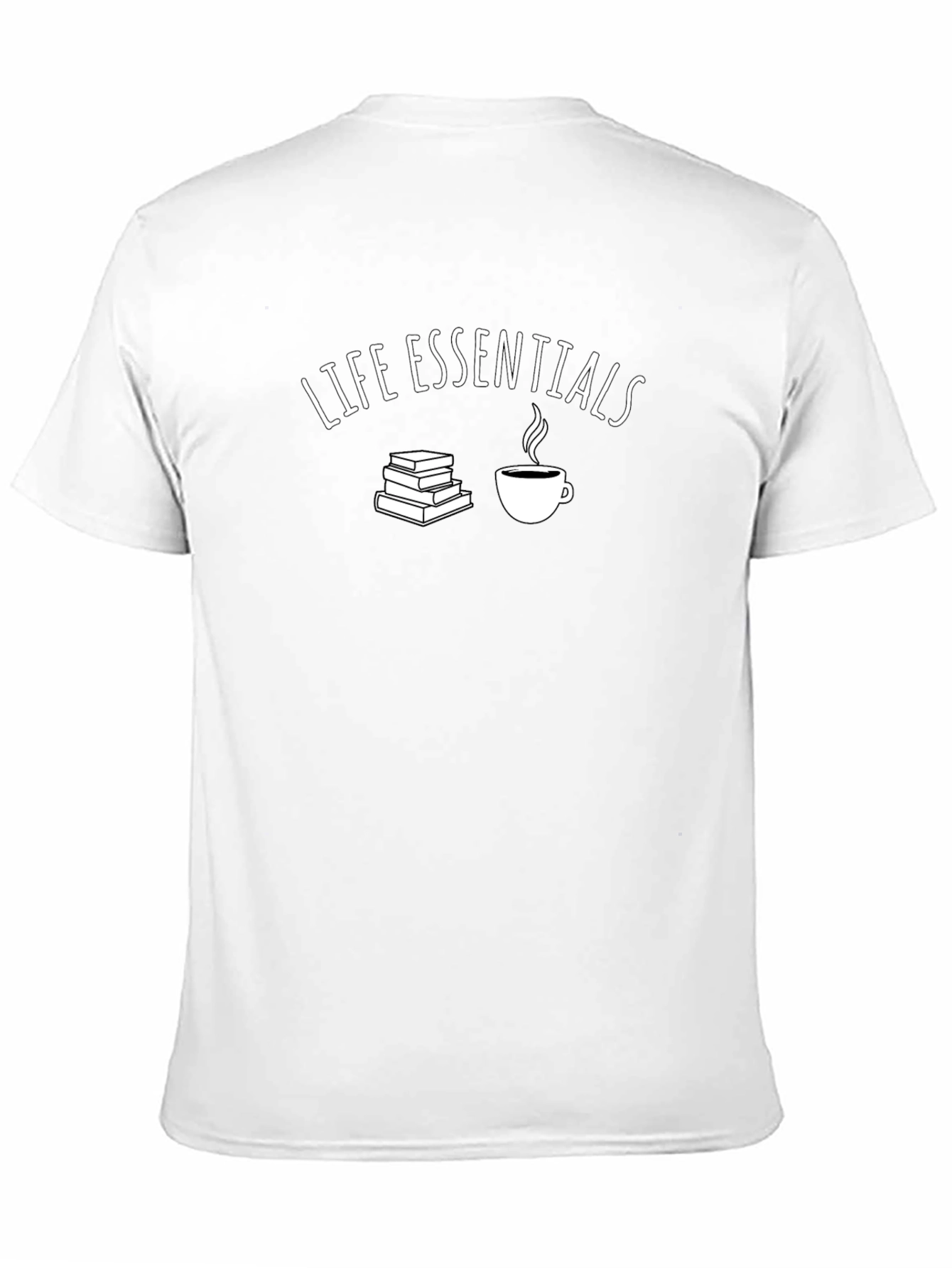 Life Essentials T-Shirt - Books and Coffee