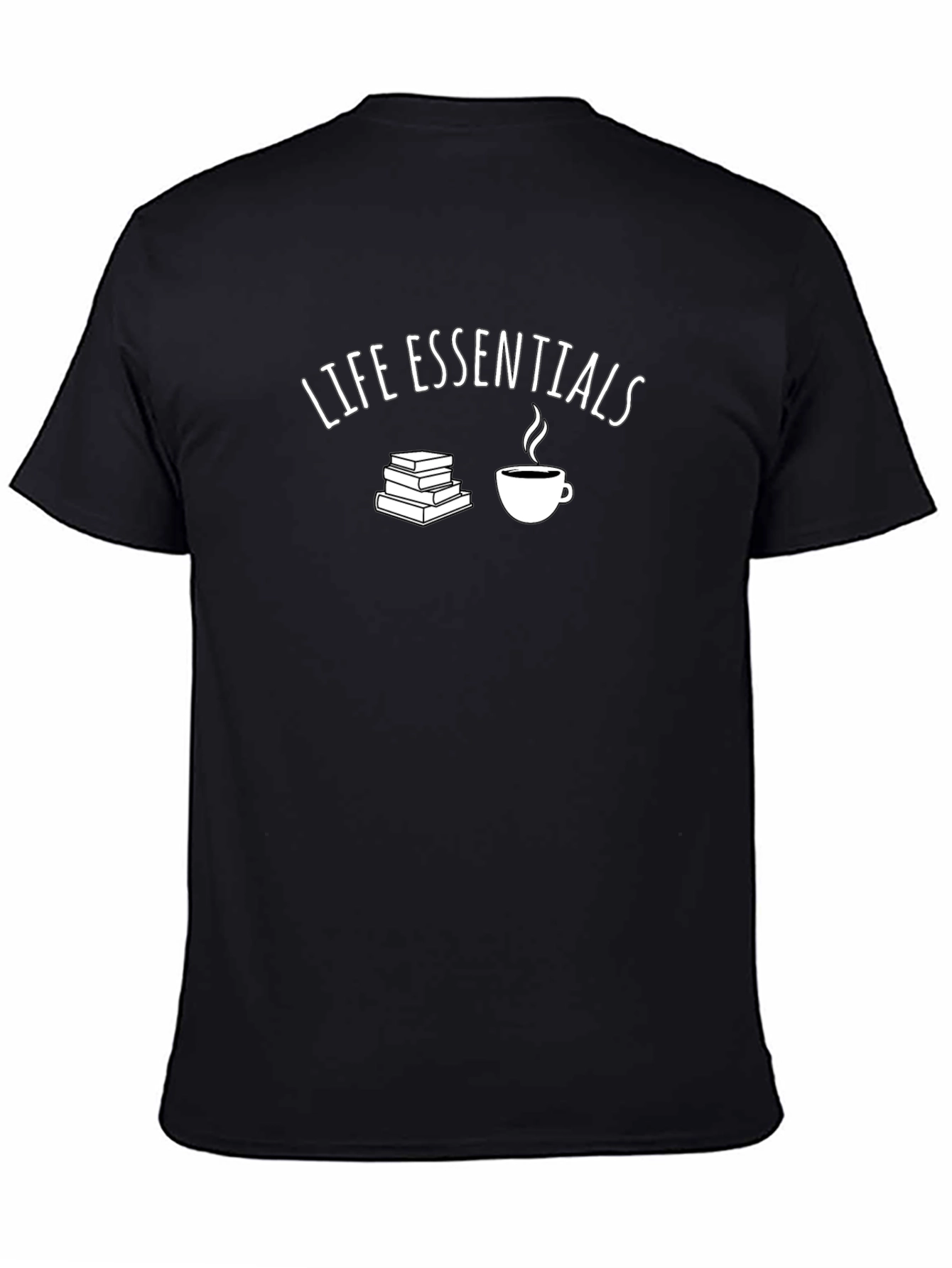 Life Essentials T-Shirt - Books and Coffee