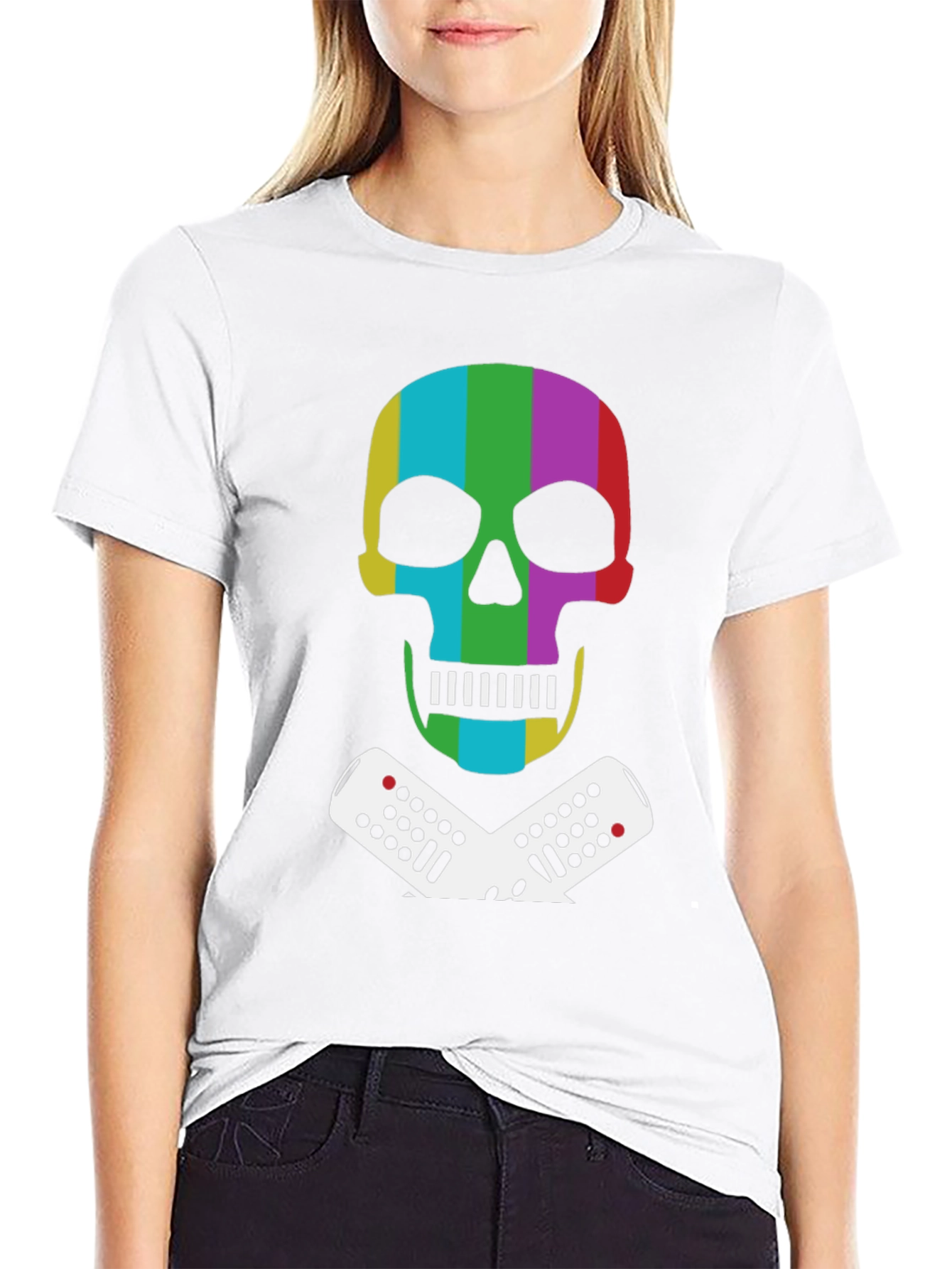 Retro Skull & Remote Black T-Shirt