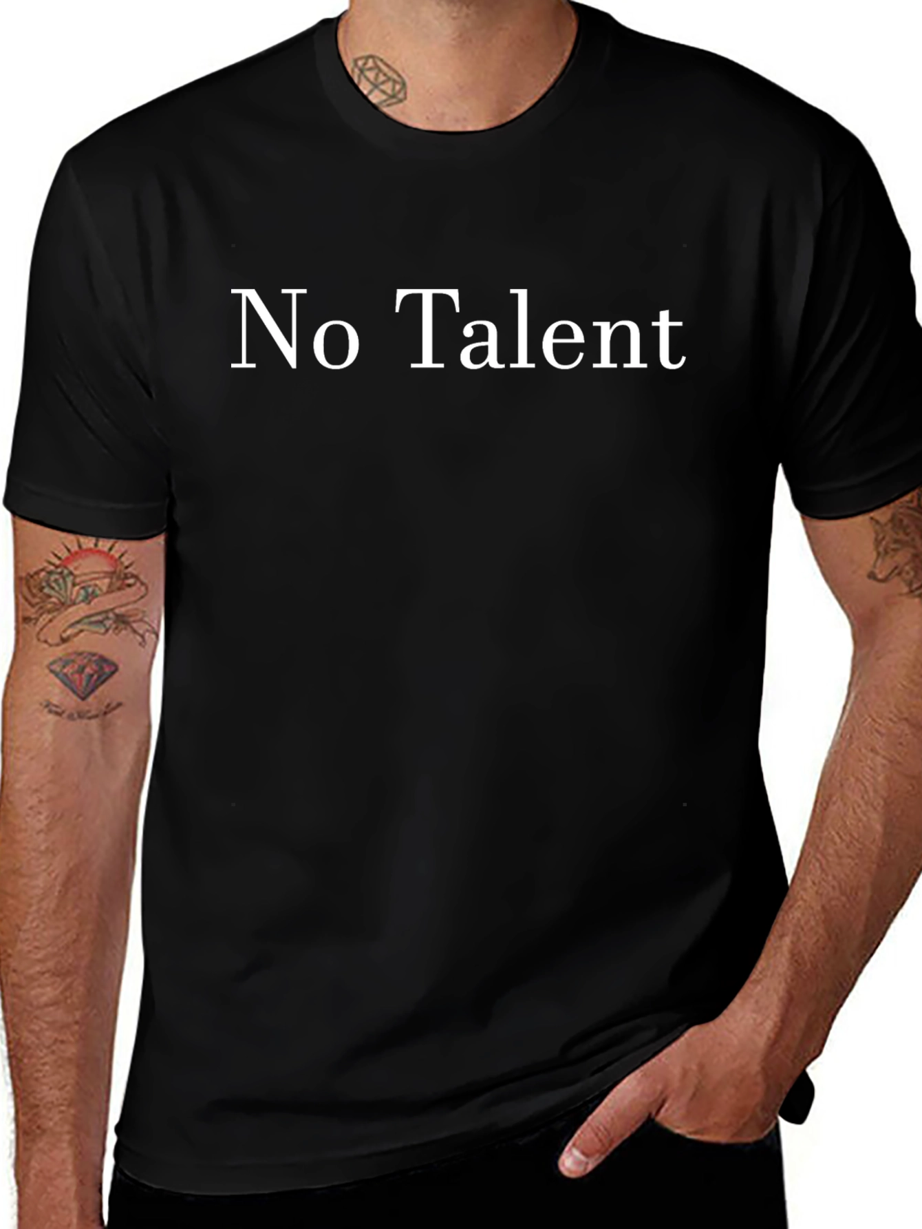 No Talent Graphic Tee - Humorous Black T-Shirt