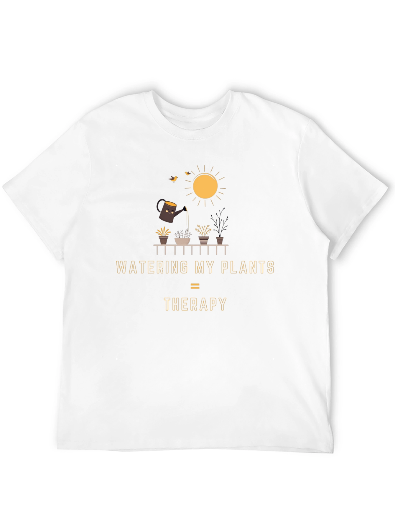 Watering Plants Therapy Graphic Tee - Unisex Gardening Shirt