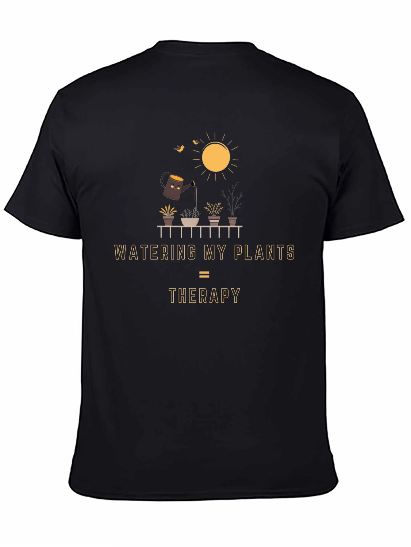 Watering Plants Therapy Graphic Tee - Unisex Gardening Shirt