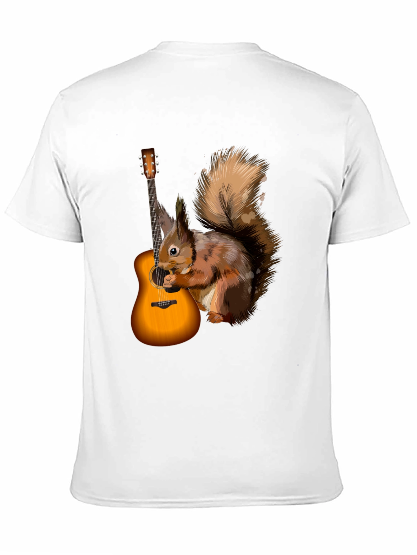 Squirrel Guitarist Graphic Tee - Black Cotton Comfort