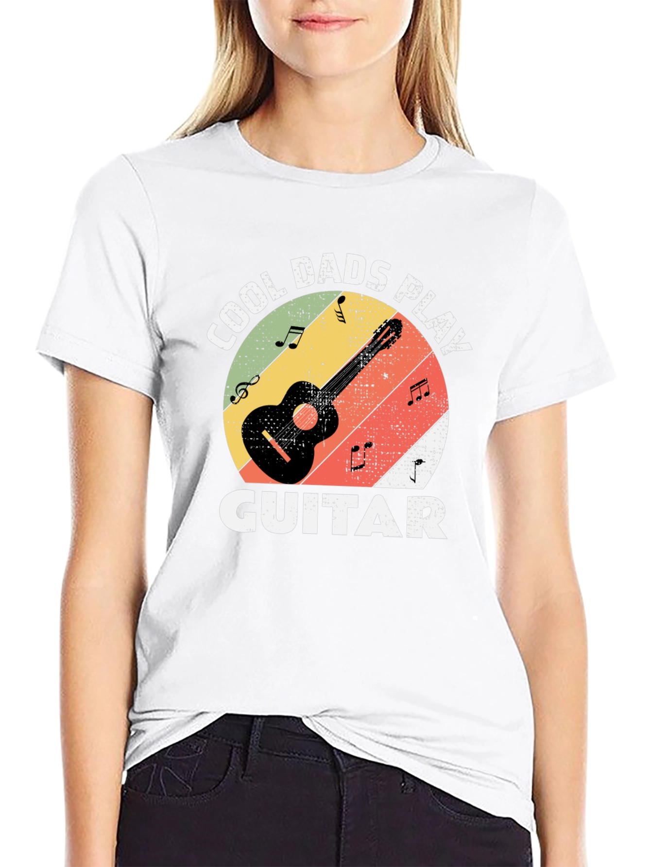 Cool Dads Play Guitar Black T-Shirt