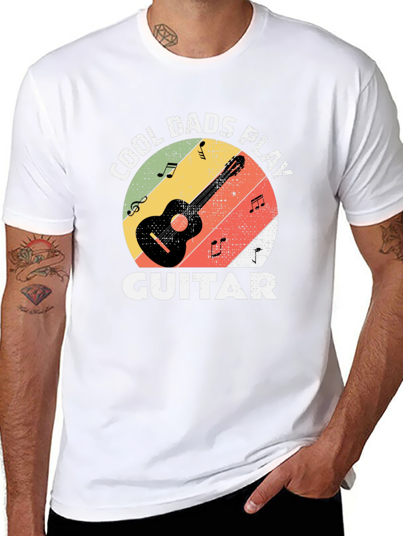 Cool Dads Play Guitar Black T-Shirt