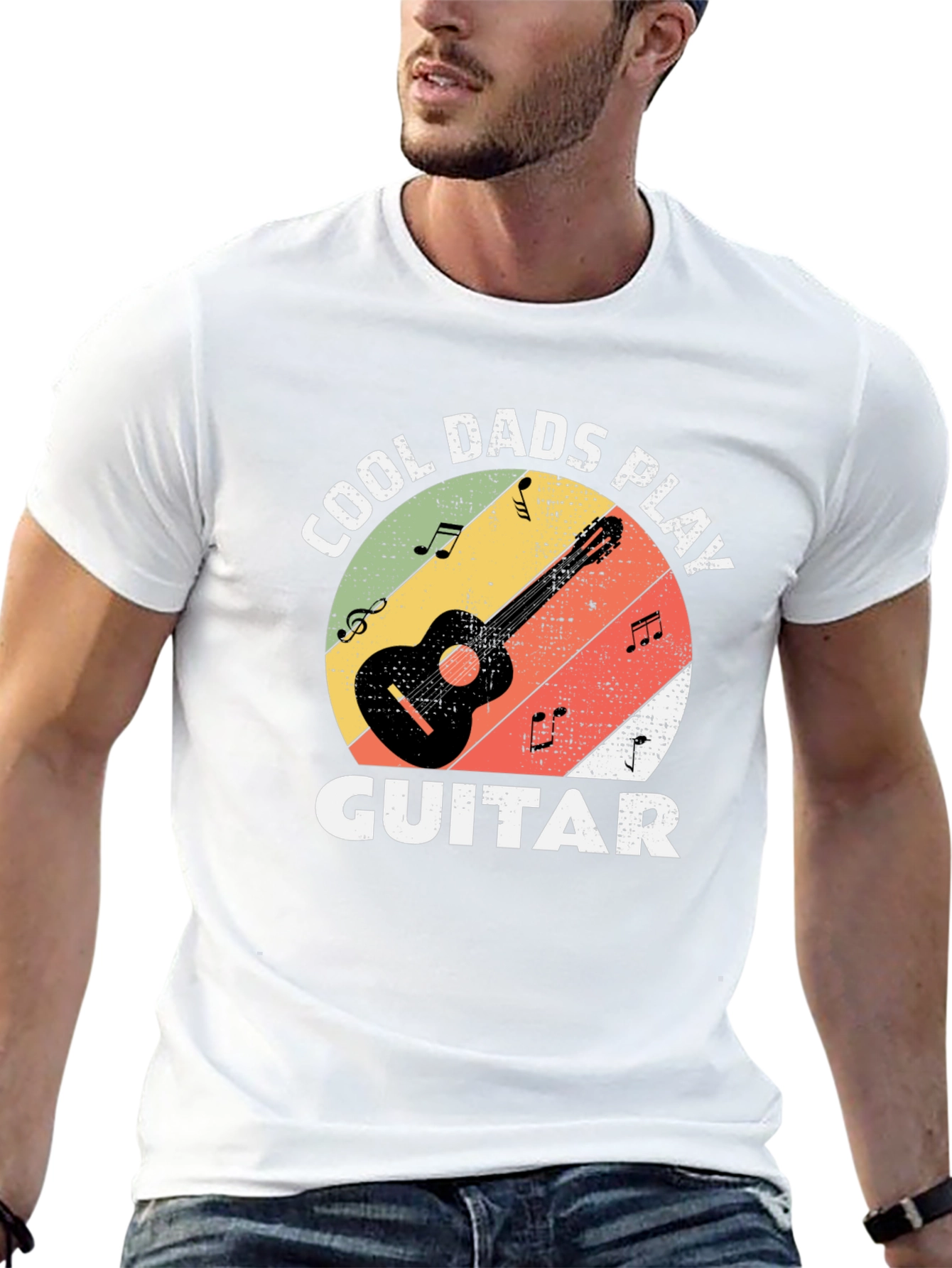 Cool Dads Play Guitar Black T-Shirt