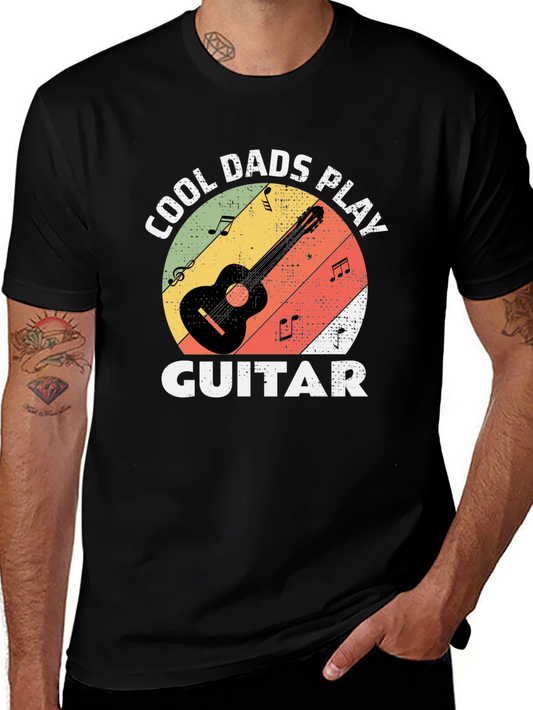 Cool Dads Play Guitar Black T-Shirt