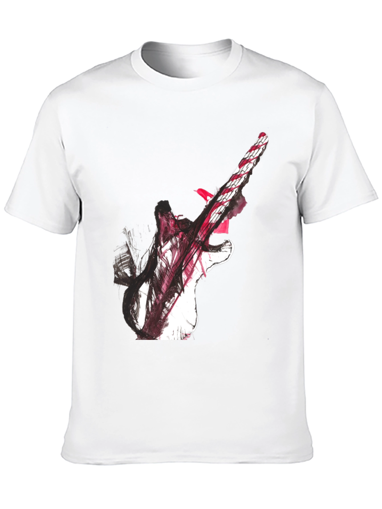 Abstract Guitar Graphic Black T-Shirt