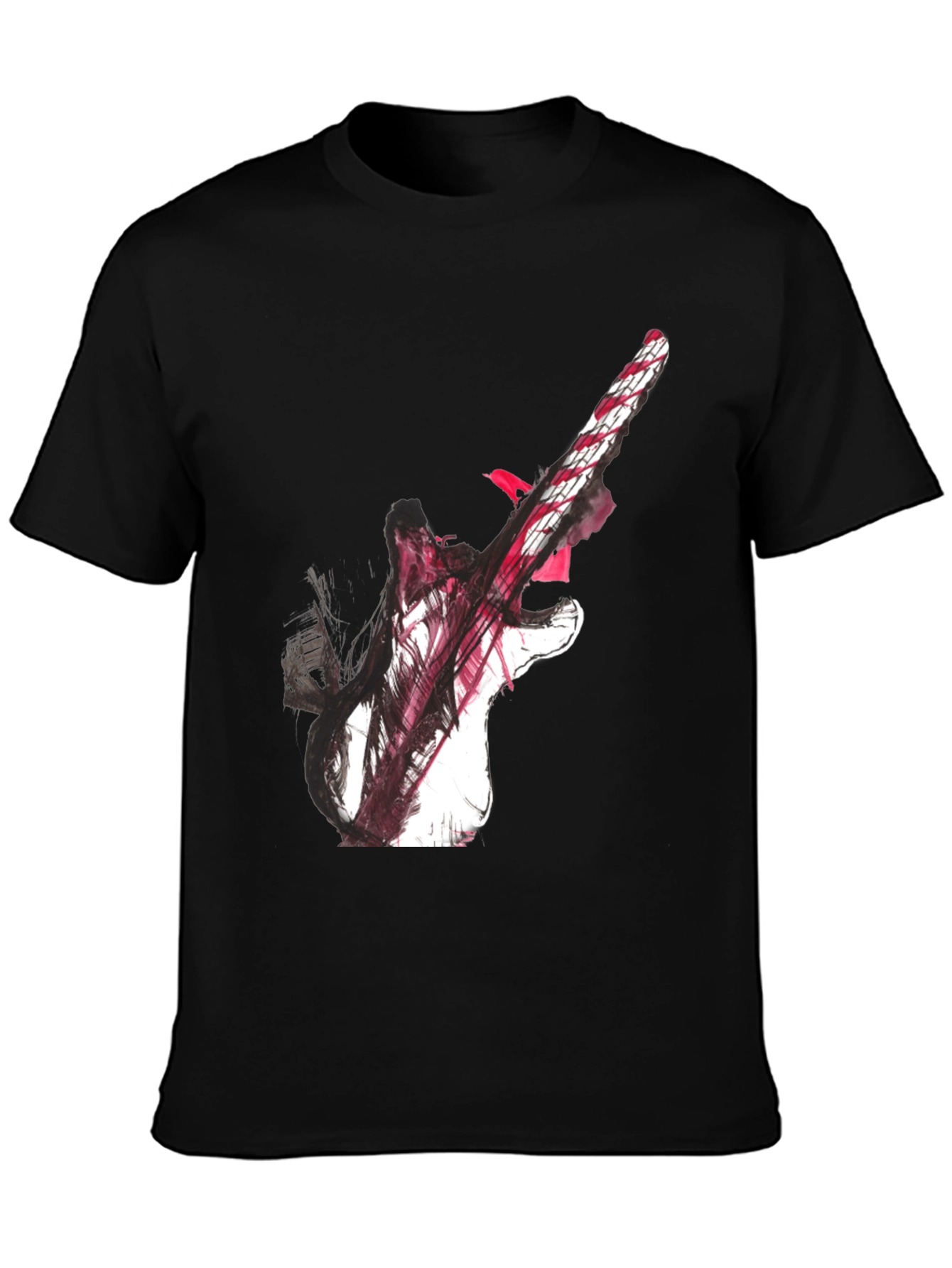 Abstract Guitar Graphic Black T-Shirt
