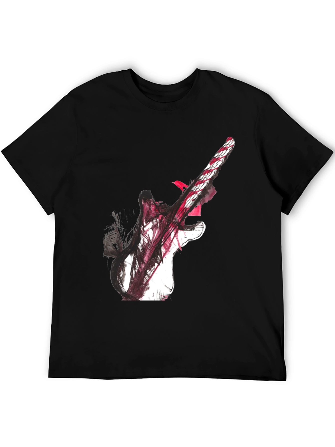 Abstract Guitar Graphic Black T-Shirt