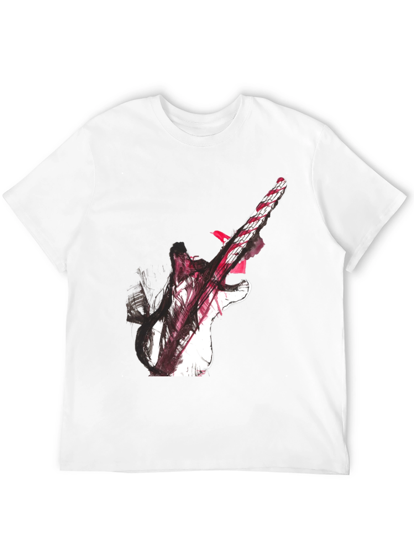 Abstract Guitar Graphic Black T-Shirt