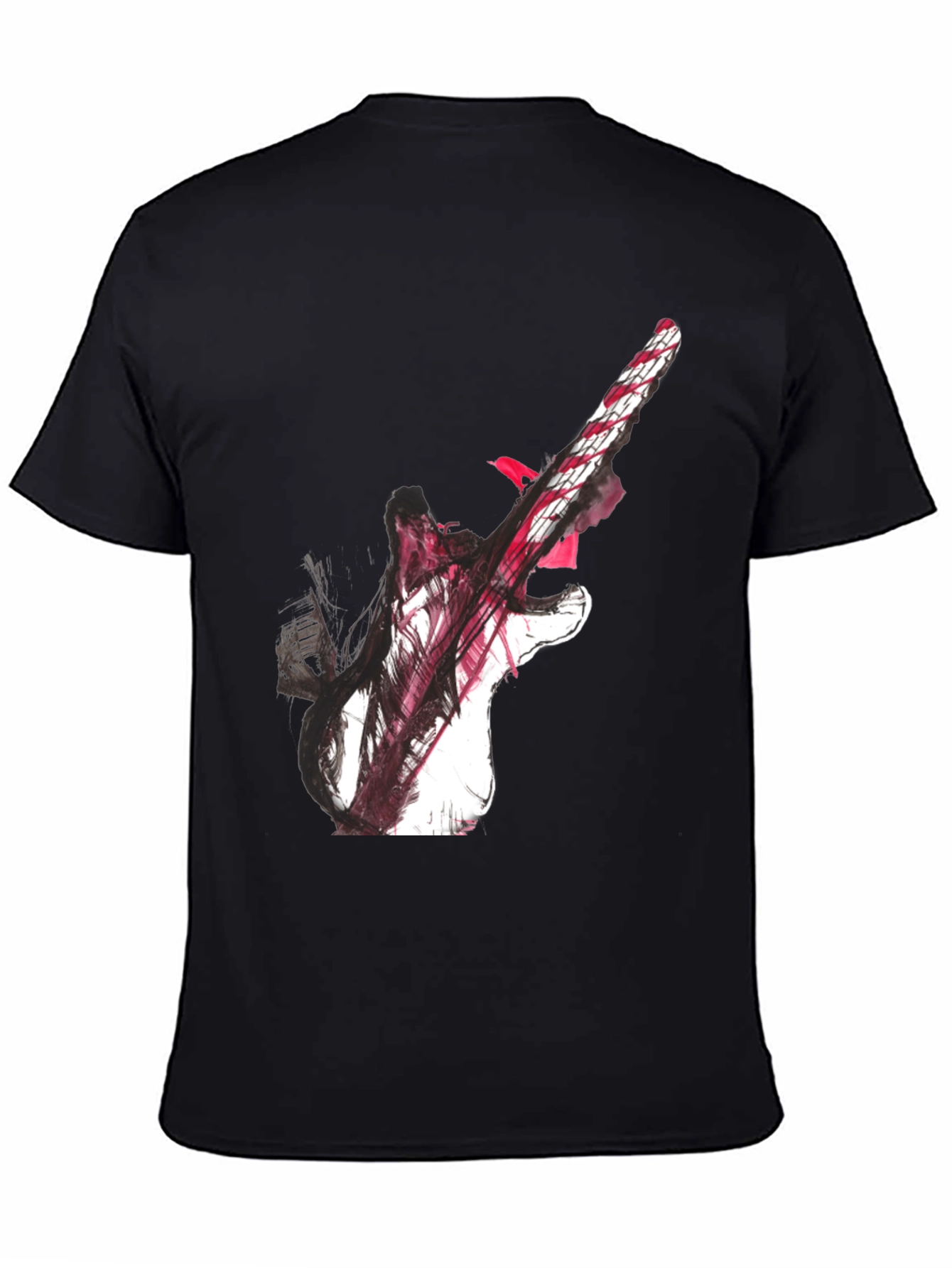 Abstract Guitar Graphic Black T-Shirt