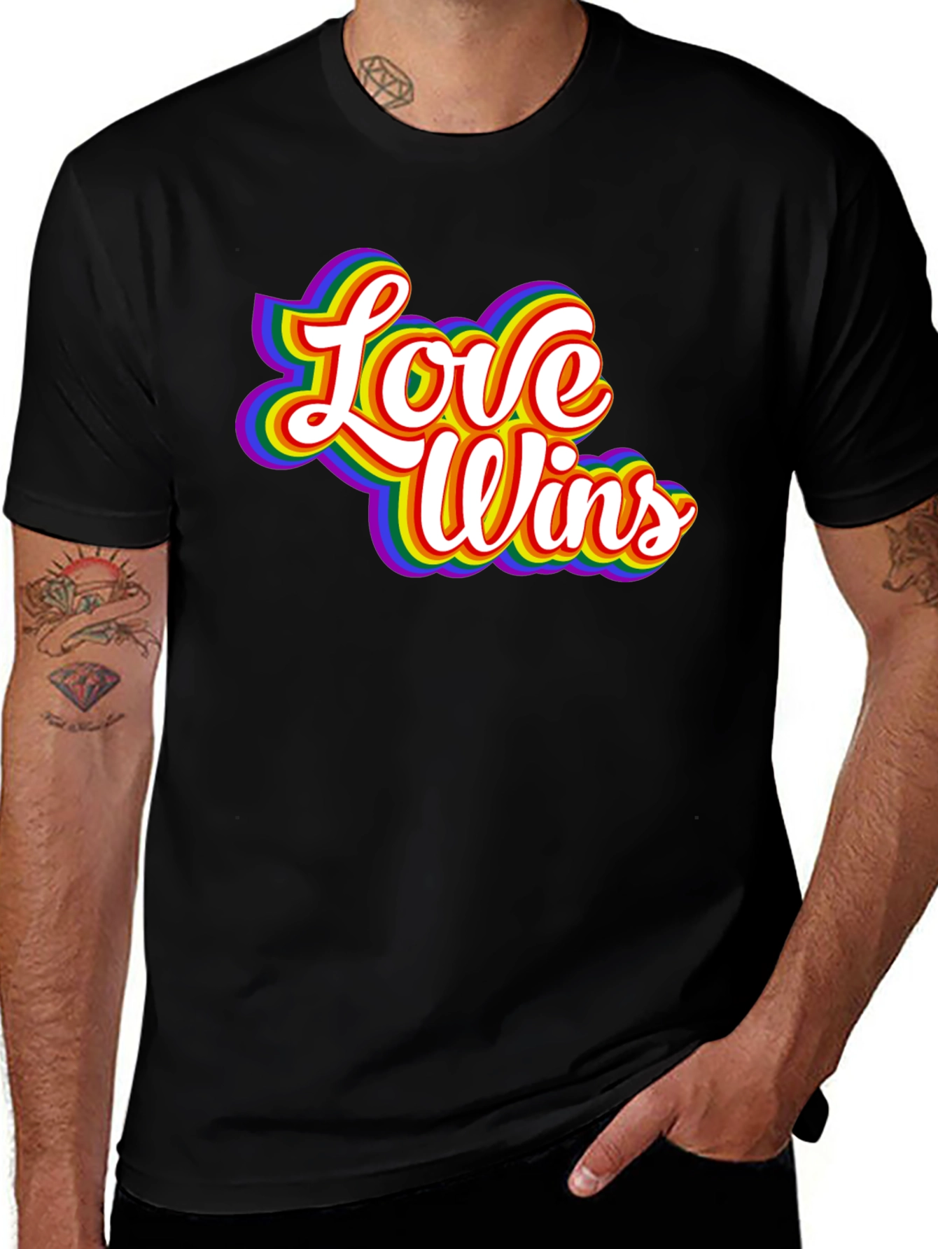 Love Wins Rainbow Graphic T-Shirt