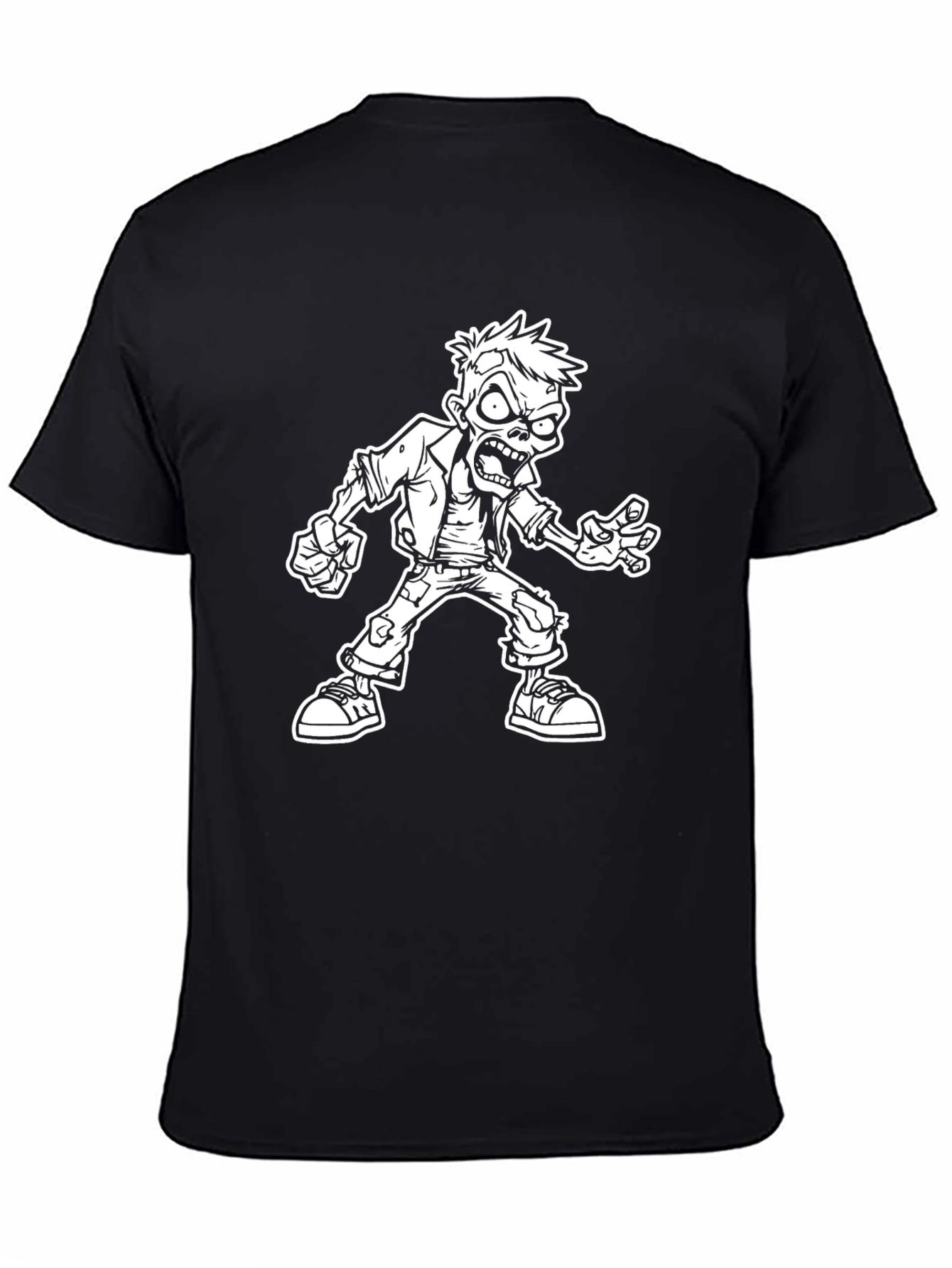 Zombie Graphic Tee - Black Cotton T-Shirt