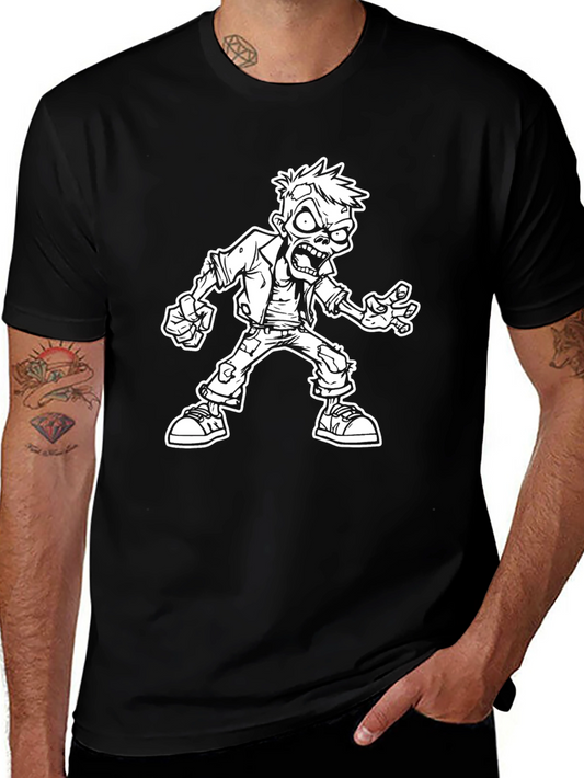Zombie Graphic Tee - Black Cotton T-Shirt
