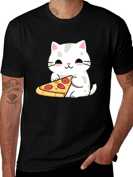 Cat Pizza T-Shirt - Cute Graphic Tee