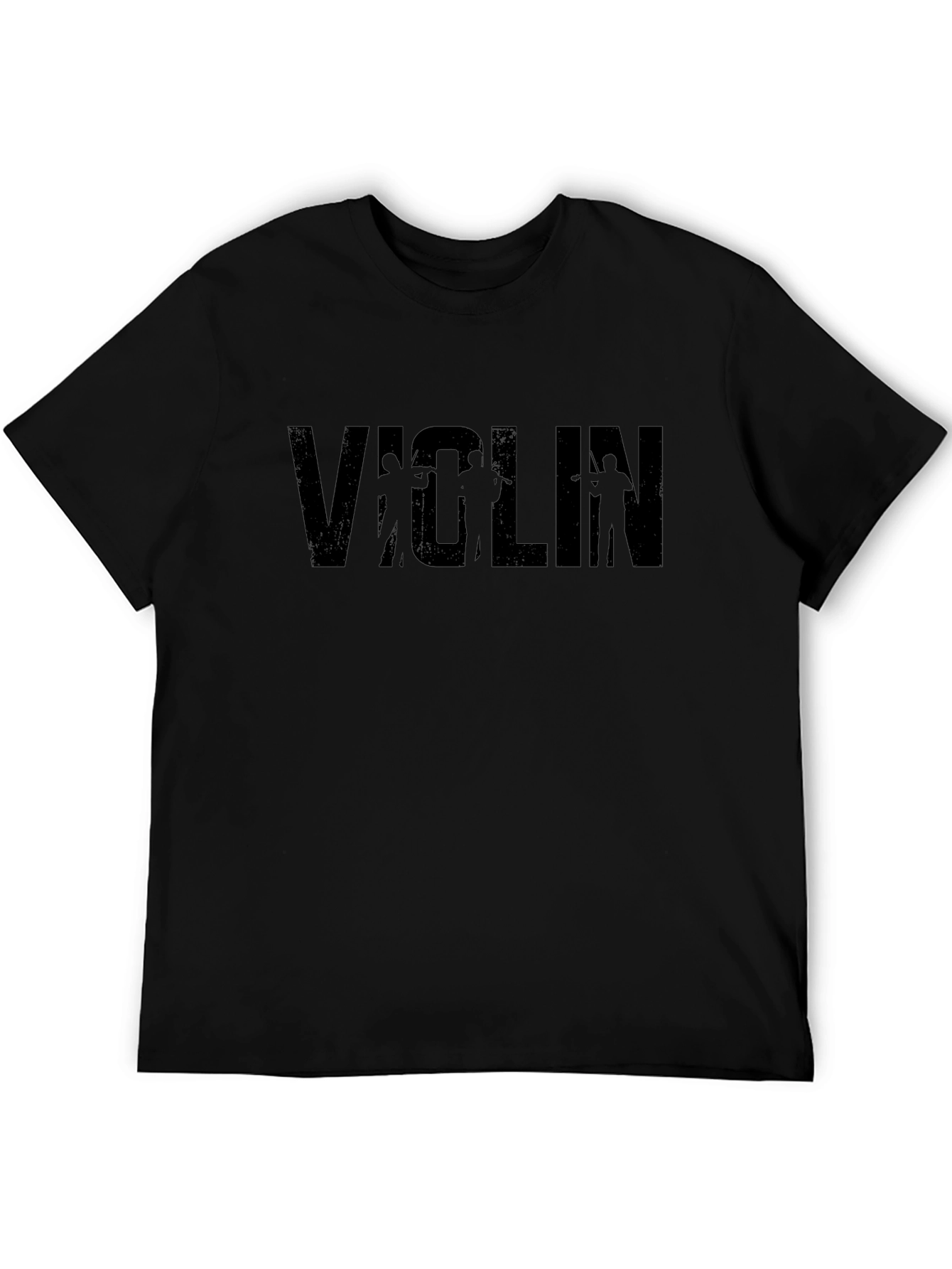 Violin Players Graphic Black T-Shirt