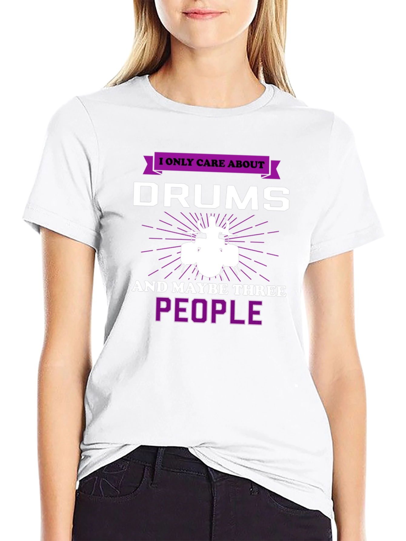 Drummers Tee: I Only Care About Drums Graphic T-Shirt