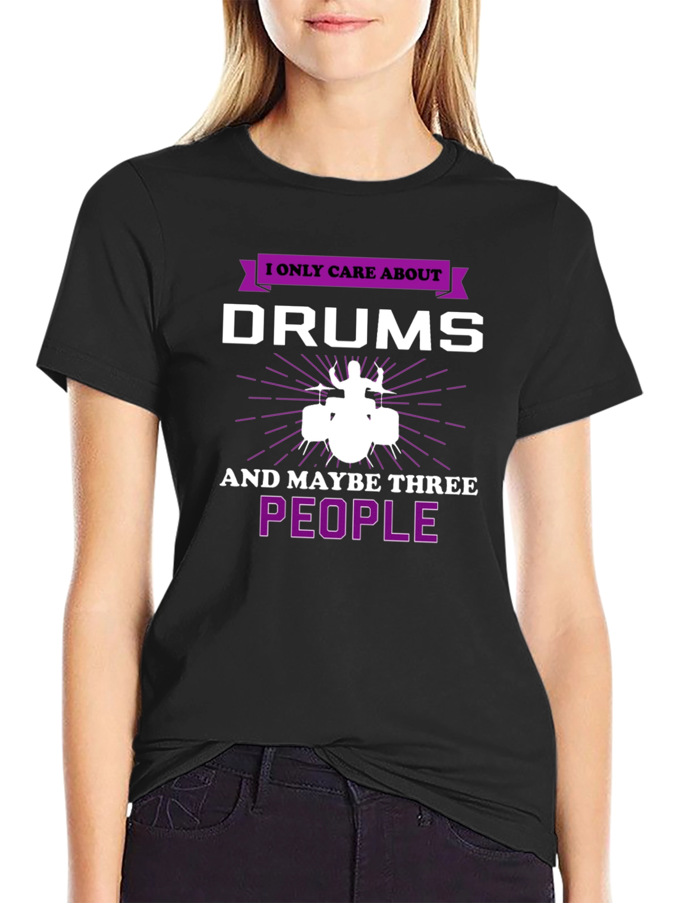 Drummers Tee: I Only Care About Drums Graphic T-Shirt