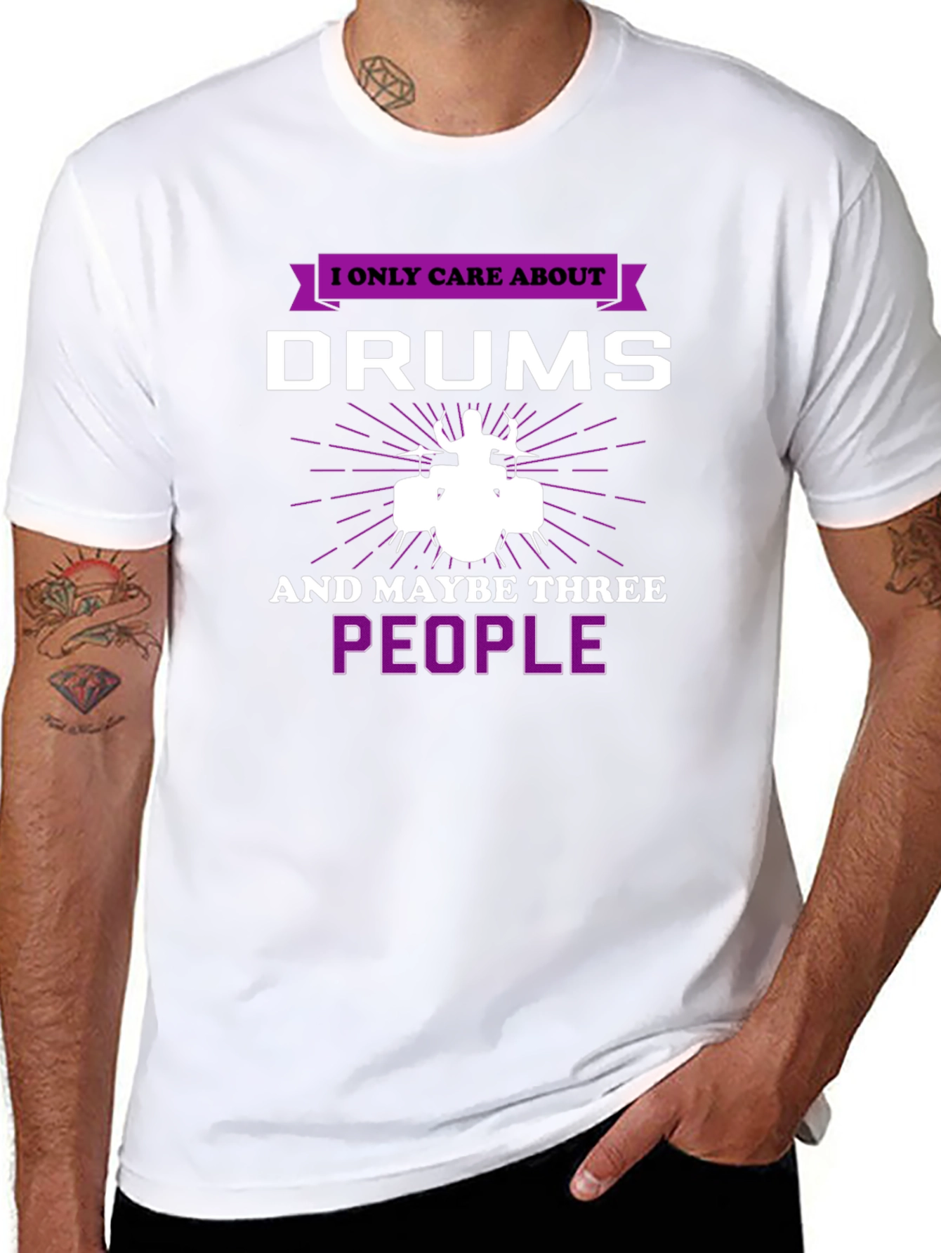 Drummers Tee: I Only Care About Drums Graphic T-Shirt