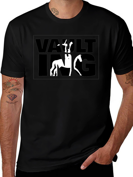 Vaulting Horse Rider T-Shirt - Black Graphic Tee