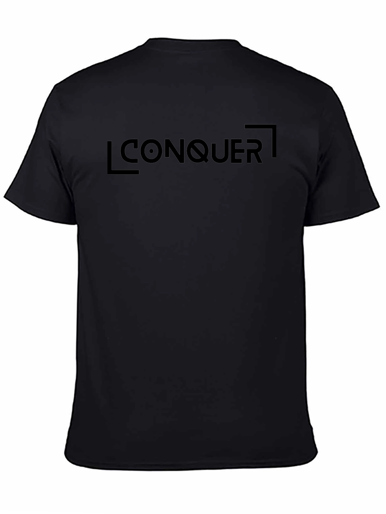 Conquer Graphic Tee - Black Cotton Comfort