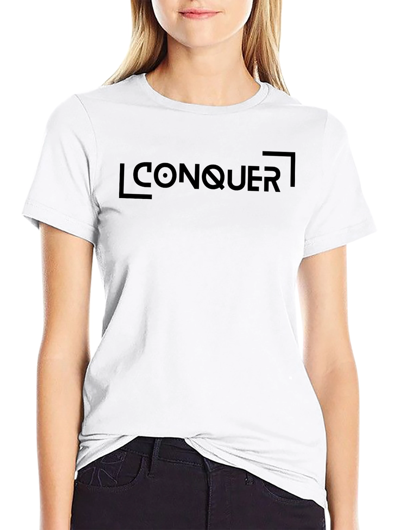 Conquer Graphic Tee - Black Cotton Comfort