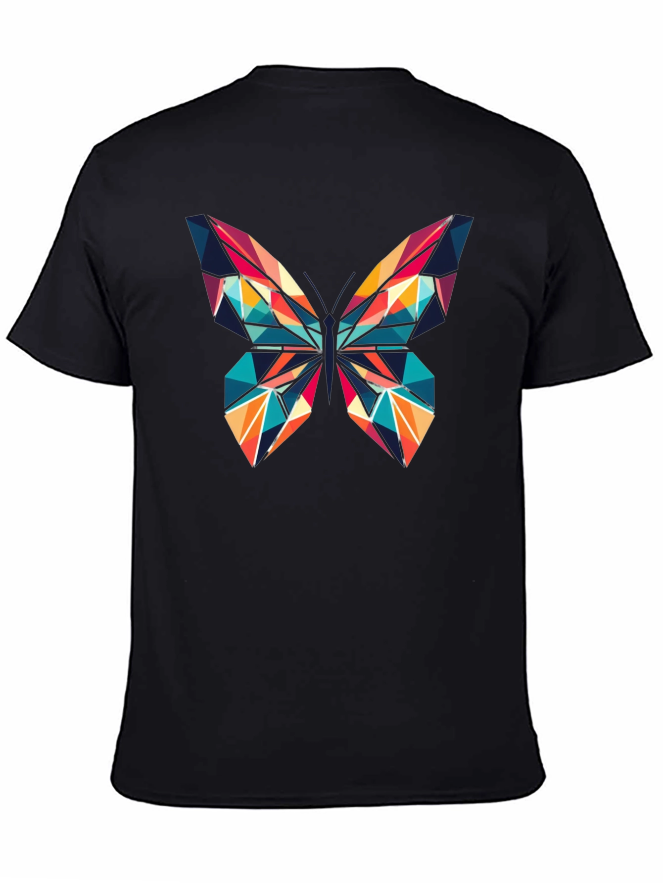 Geometric Butterfly Graphic Print T-Shirt