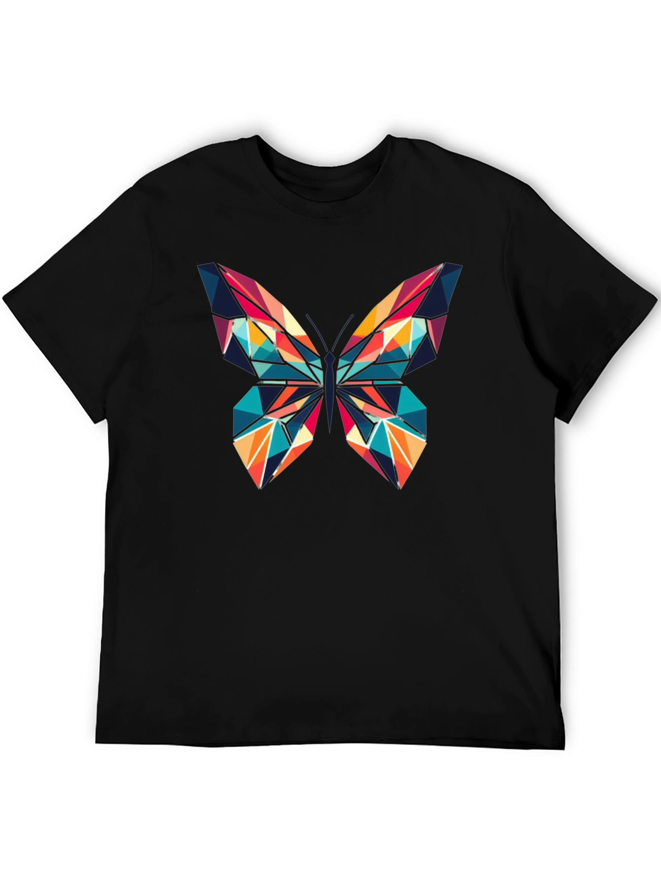 Geometric Butterfly Graphic Print T-Shirt