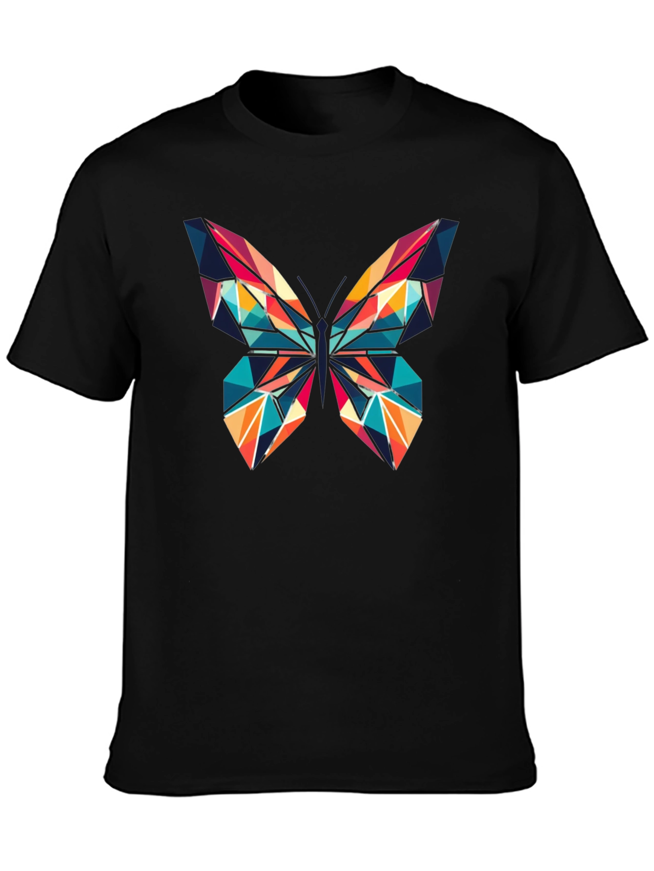 Geometric Butterfly Graphic Print T-Shirt