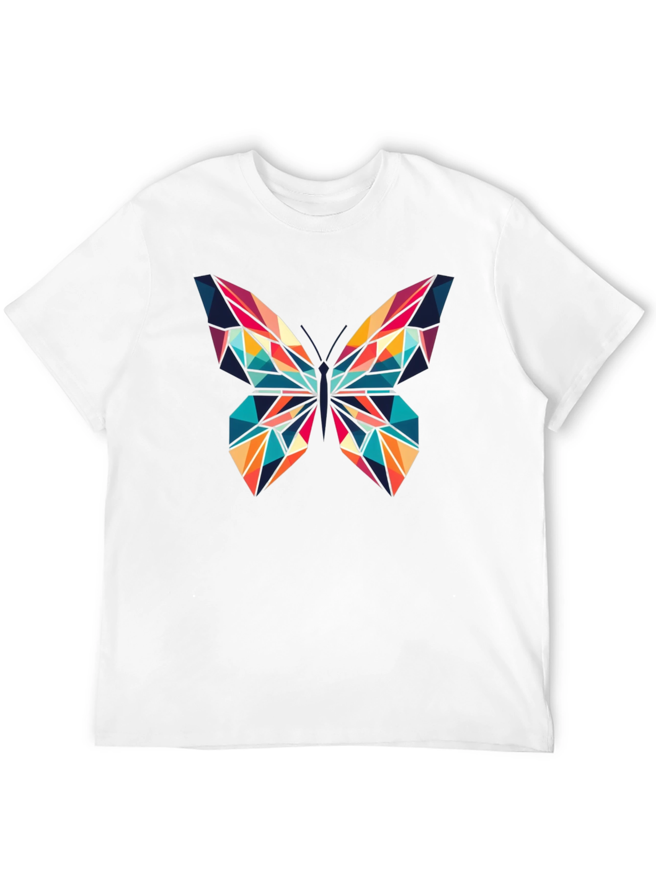 Geometric Butterfly Graphic Print T-Shirt