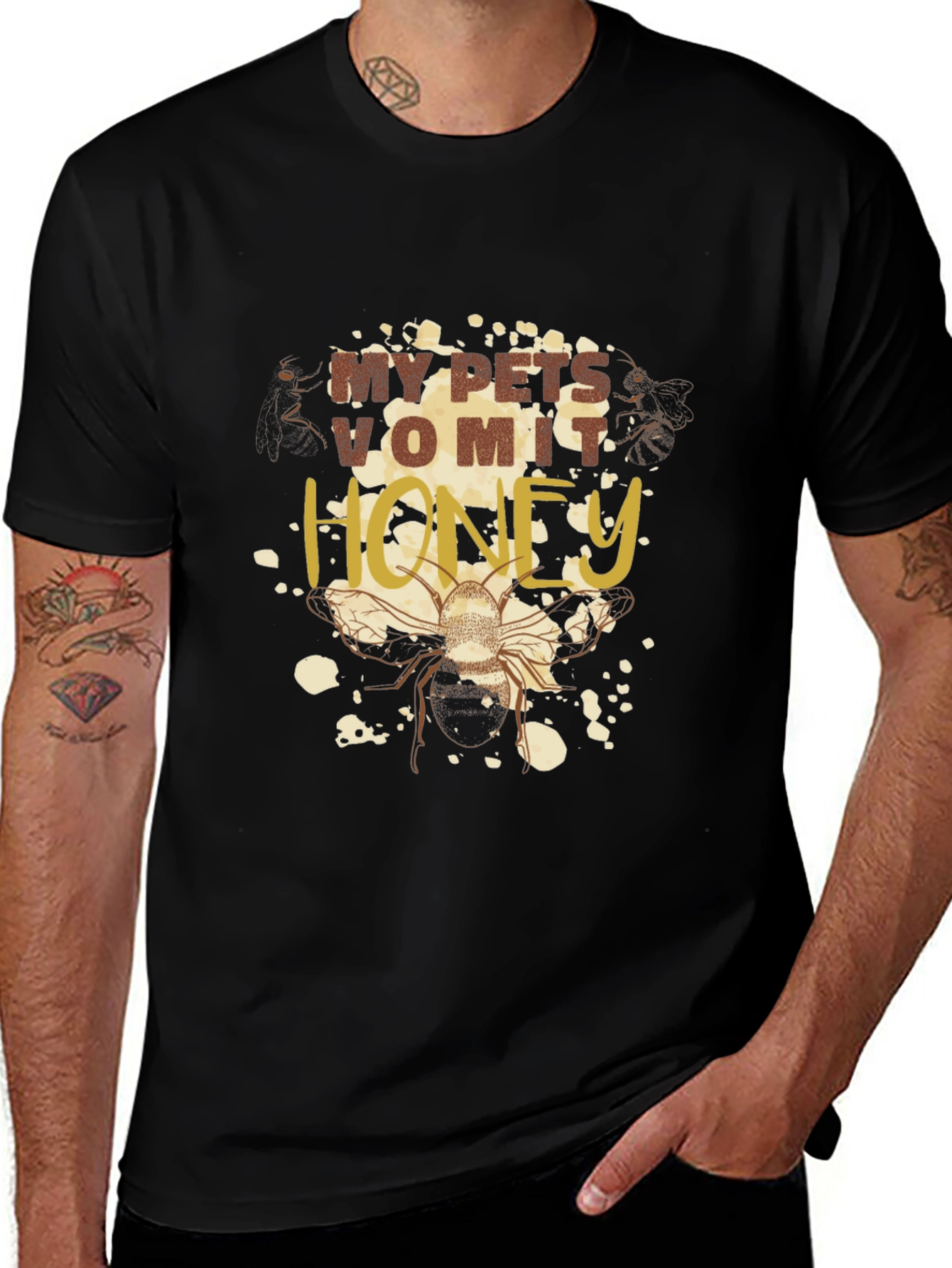 My Pets Vomit Honey Graphic T-Shirt