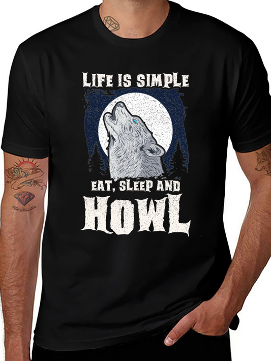 Life is Simple Wolf Howl Graphic Tee