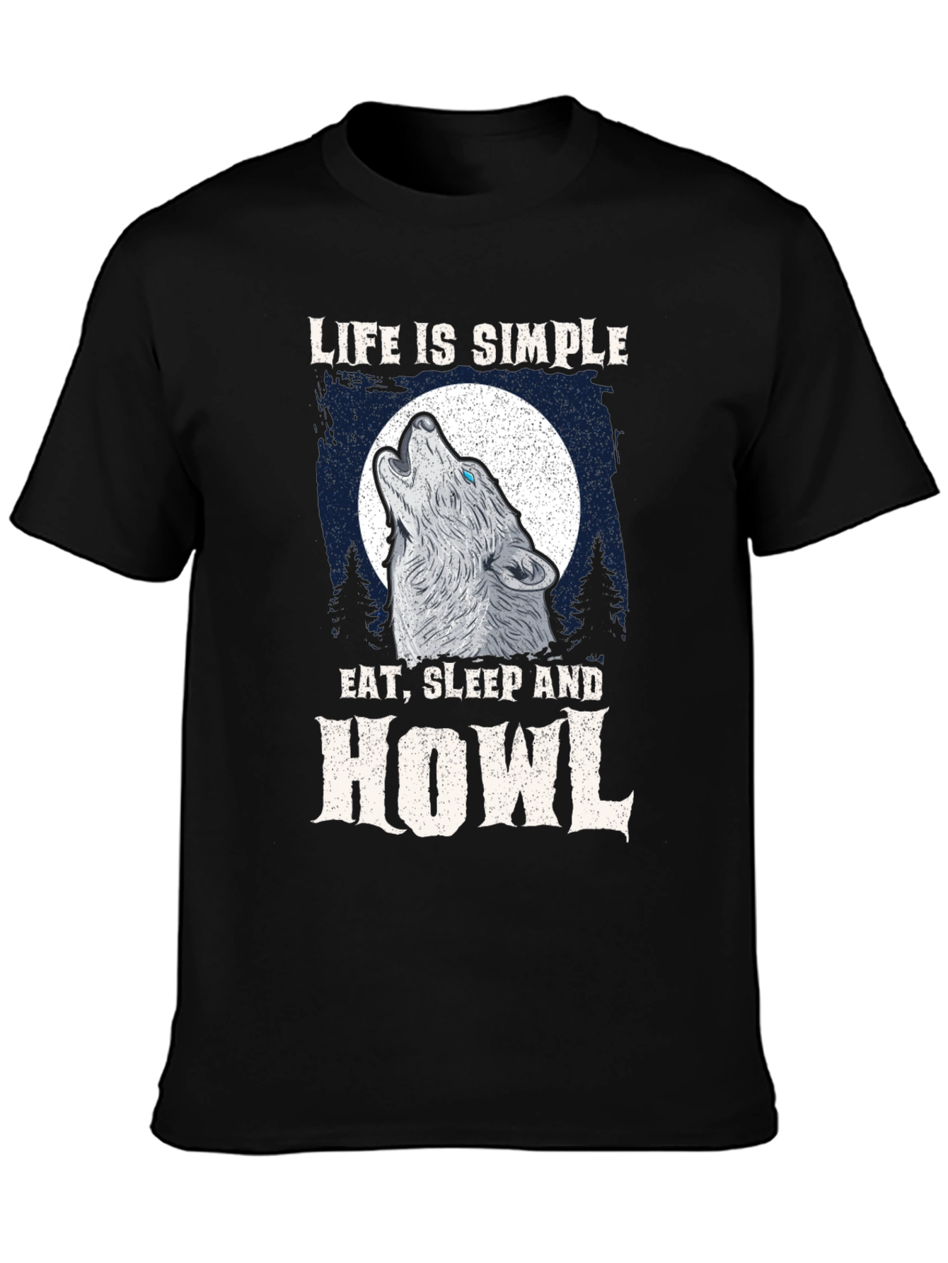 Life is Simple Wolf Howl Graphic Tee