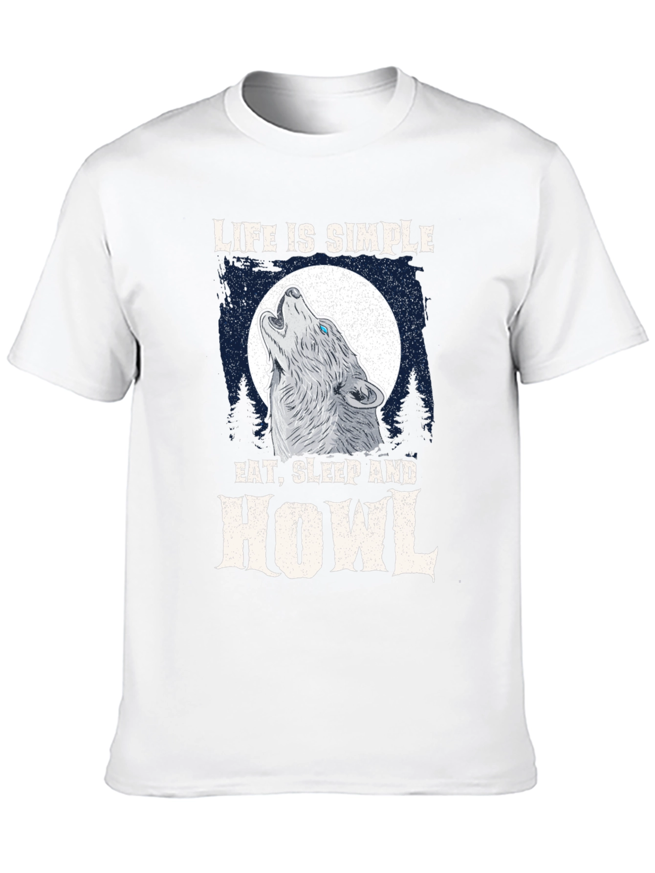 Life is Simple Wolf Howl Graphic Tee
