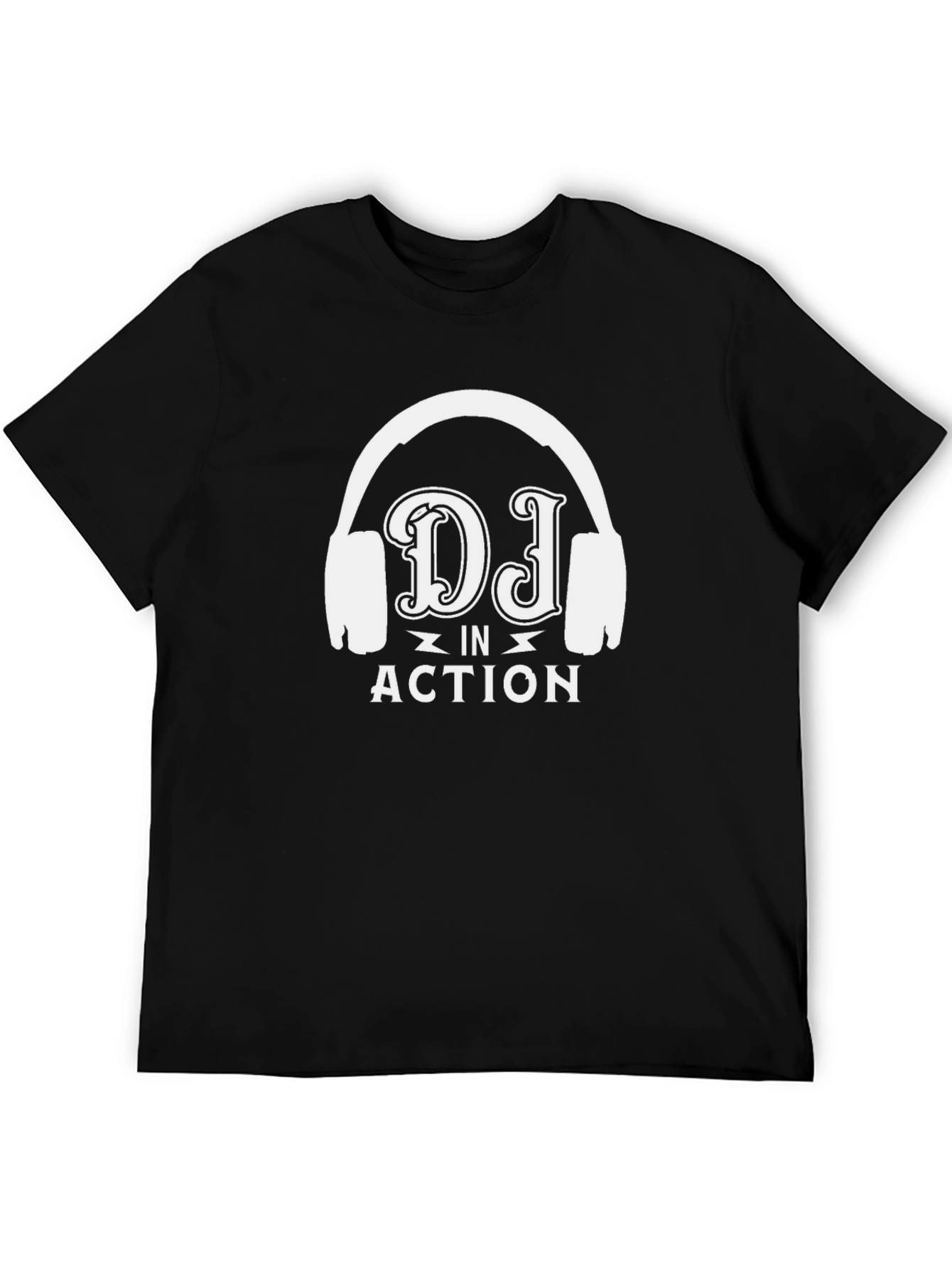 DJ in Action Graphic T-Shirt - Black