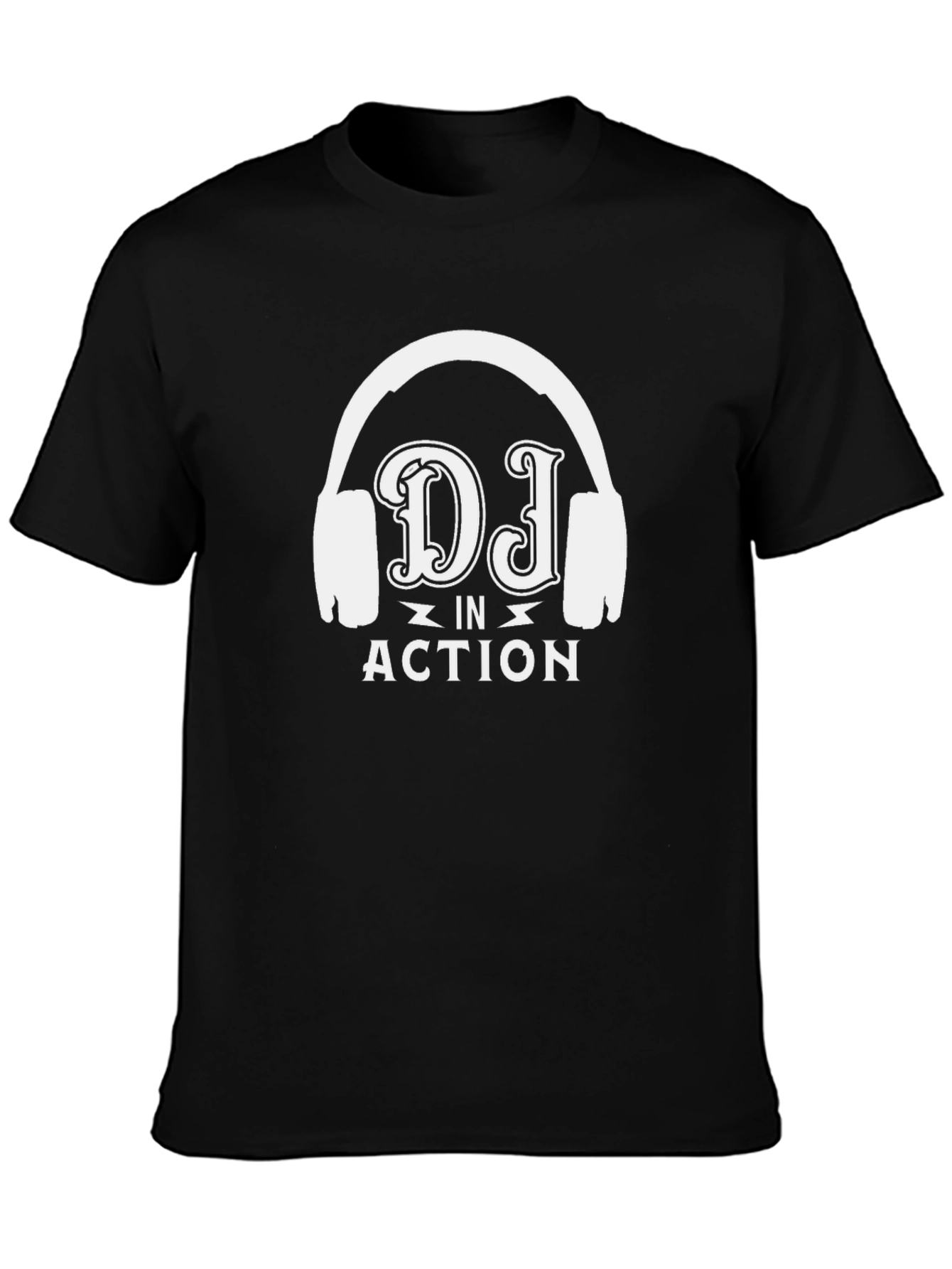 DJ in Action Graphic T-Shirt - Black