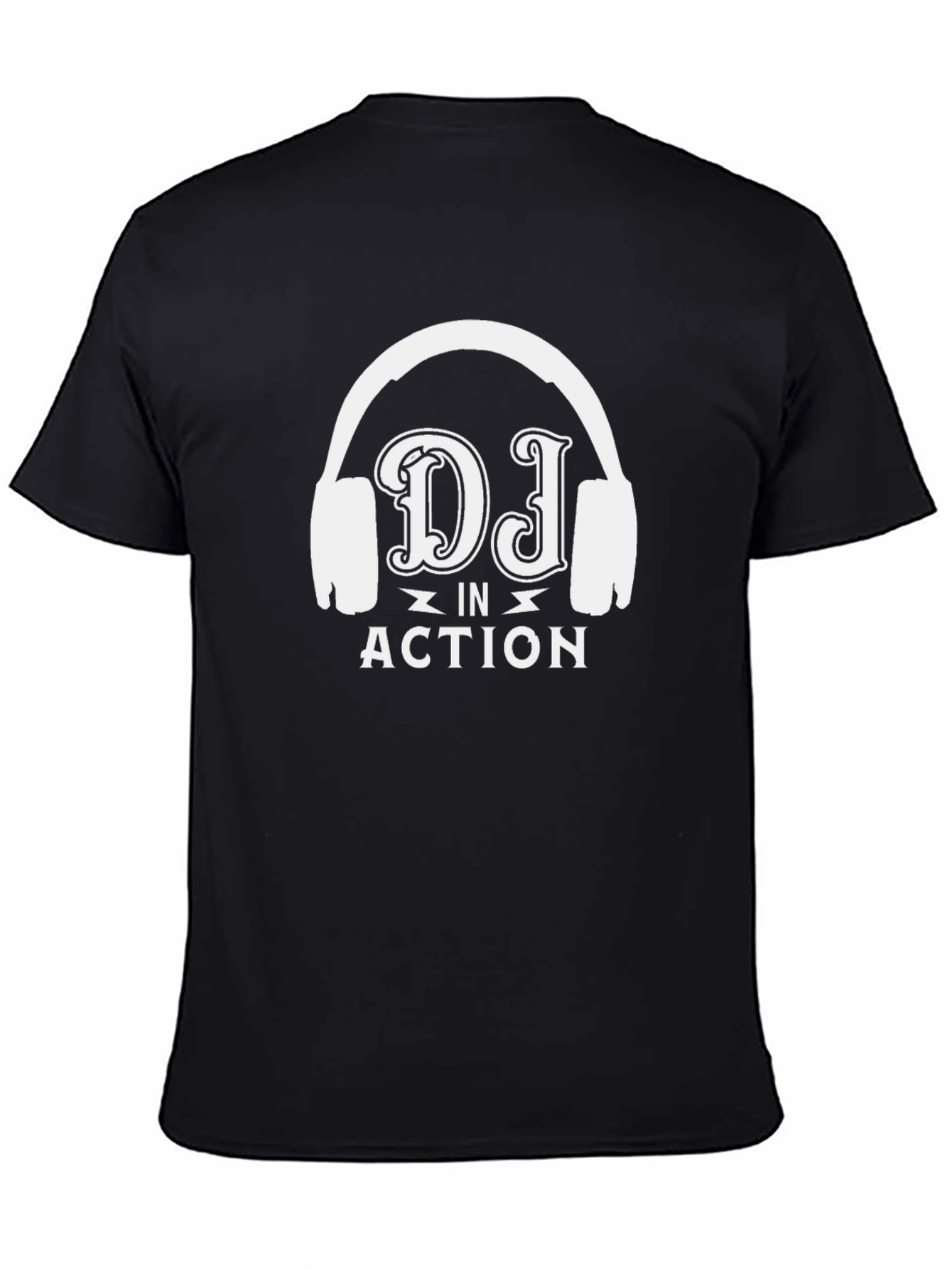 DJ in Action Graphic T-Shirt - Black